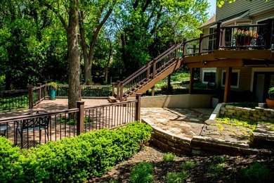 Inspiration for a huge timeless backyard deck remodel in Wichita with no cover