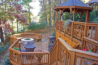 Deck - mid-sized backyard deck idea in Atlanta with no cover