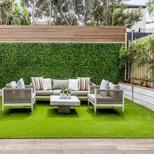 Design ideas for a contemporary backyard deck in Sydney with no cover.