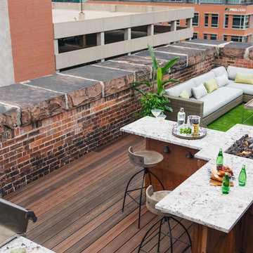 Denver Rooftop Deck -- Envision Distinction Rustic Walnut composite decking