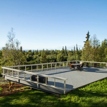 Detached Deck Overlooking a View, Trex and Cable, Treeline Construction