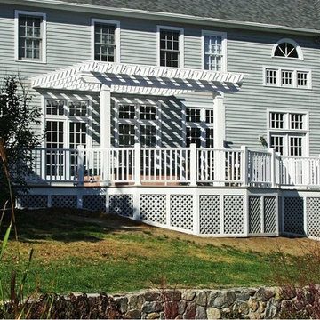Double the low maintenance pleasure; deck and pergola combination in Sudbury, MA