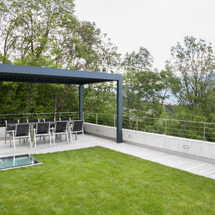 Ispirazione per una terrazza minimalista sul tetto e sul tetto