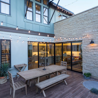 Beach style backyard deck photo in San Diego with no cover