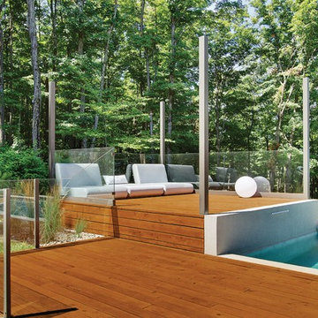 Elegant Modern Pool Deck with Seating