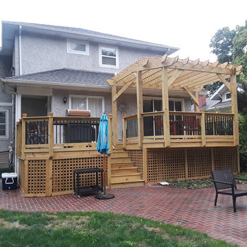 Elevated Deck and Pergola with Paver Patio by Villa Park, IL Deck, Pergola and P