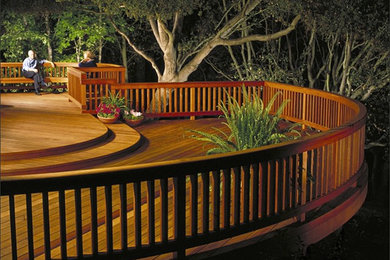 Example of a huge arts and crafts backyard deck design in San Francisco with no cover