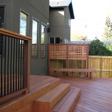 Exotic Decking, Stairs, Railing, Privacy Screen, and Bench