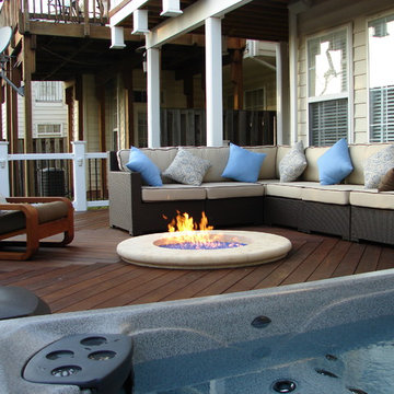 Fire Pit and Hot Tub on Ipe Deck.