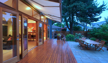Patio Details: Awning-Covered Patio and Playhouse for a Shared Property