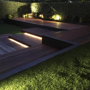 Floating deck with LED lighting