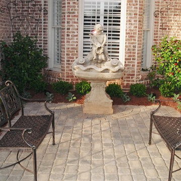 Fountain and patio