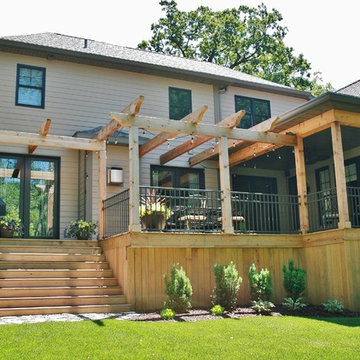 French Country Custom Exterior Deck, Peoria Heights, Illinois