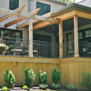 French Country Custom Exterior Deck, Peoria Heights, Illinois