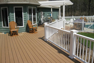 Example of a classic backyard deck design in Milwaukee