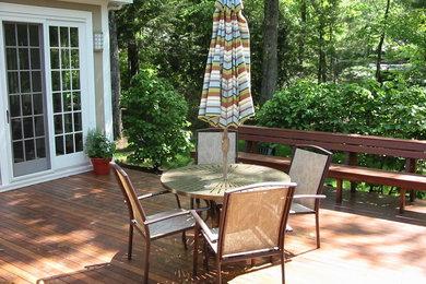 Garden steps to the new deck and sun room.