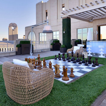 Giant Chess Set on a Dallas Rooftop
