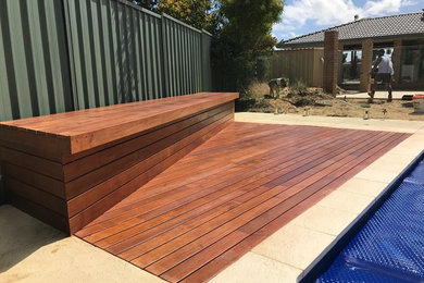 Glass Fence, Decking and Limestone