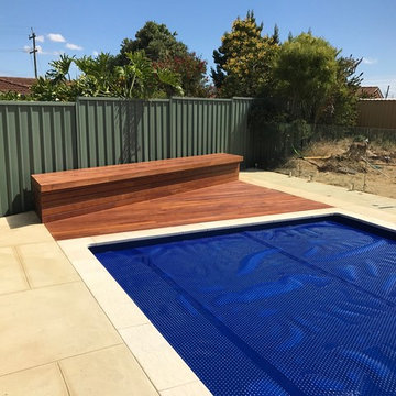 Glass Fence, Decking and Limestone