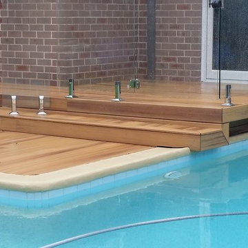 Golden Teak Composite deck around pool