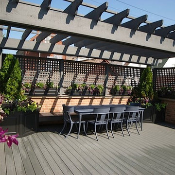 Gray rooftop deck