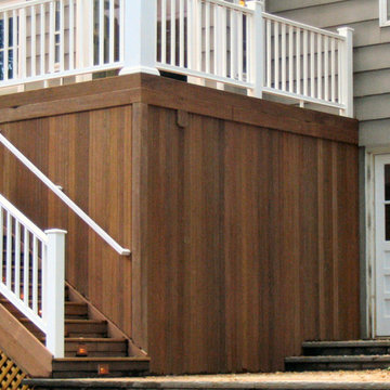 Holmdel, NJ Ipe and Azek Deck with Cedar Pergola