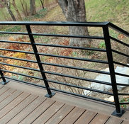 Contemporary Bronze Rectangle Railing - Great Lakes Metal Fabrication