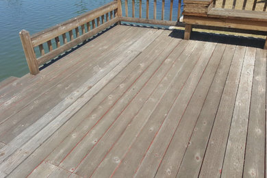 Mountain style backyard dock photo with no cover
