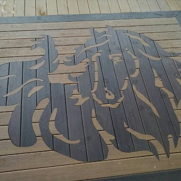 Inlay of stallion into custom deck