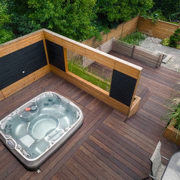 Ipe deck with hot tub