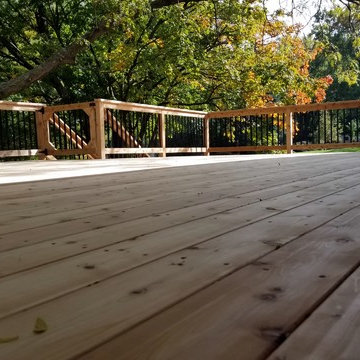 Large Cedar Deck on Brick House
