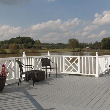 large Deck overlooking Private Lake at 307 Bacon RD Rougemount NC Exquisite Hors