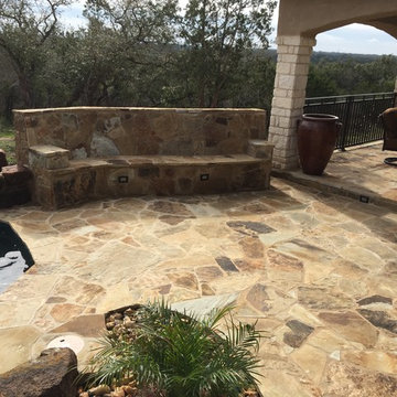 Large Flagstone Deck and Bench