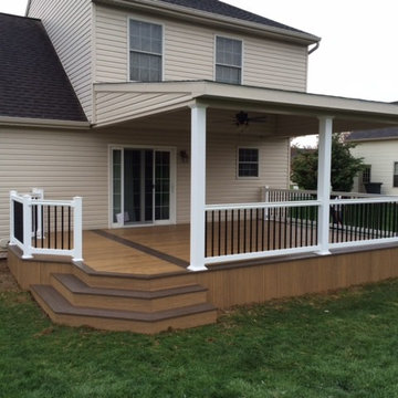 Lean-to roof over two toned Clubhouse deck