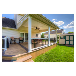 Lean-to roof over two toned Clubhouse deck - Modern - Deck - Other - by  Stump's Decks and Porches | Houzz