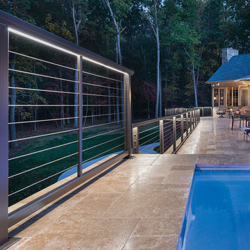 LED rail lighting on luxurious deck