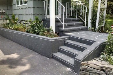 This is an example of a medium sized back terrace in New York.