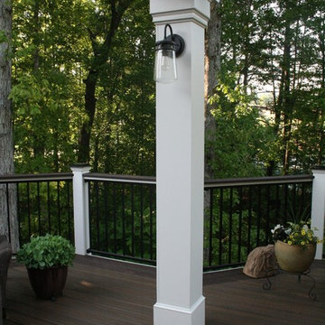 Low-maintenance Trex Transcend deck with aluminum handrail