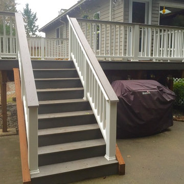 Lower view new composite deck and railing
