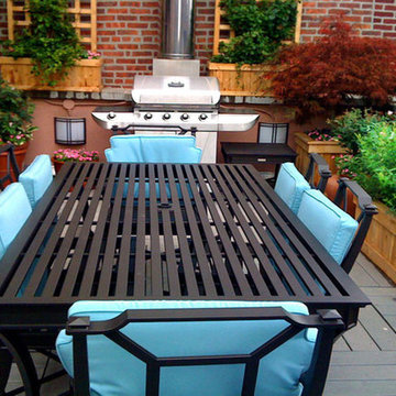 Manhattan Terrace Design: Roof Garden, Planter Boxes, Outdoor Seating, Dining, T