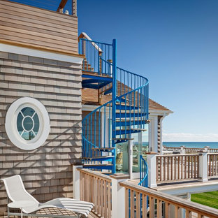 Inspiration for a large coastal deck remodel in New York