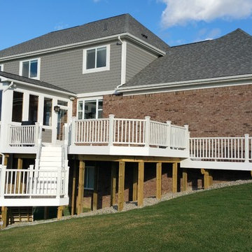 Multi-Level Walk Out Deck with Screen Porch Addition