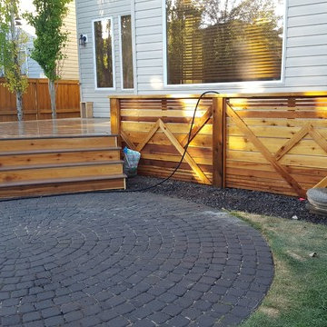 New deck and privacy wall with dog run