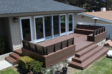 Deck - mid-sized contemporary backyard deck idea in Orange County with no cover
