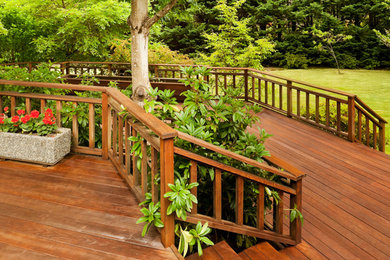 Example of an arts and crafts deck design in Portland