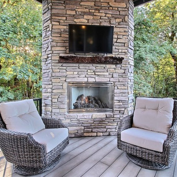 Outdoor Fireplace & Seating - The Genesis - Family Super Ranch