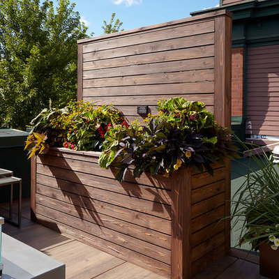 Inspiration for a mid-sized contemporary rooftop deck remodel in Chicago with no cover