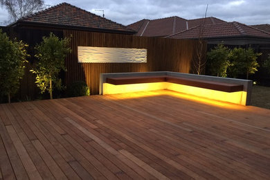 Design ideas for a contemporary back terrace in Melbourne.