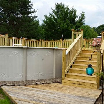 pool deck and landscaping