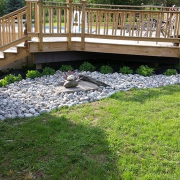 pool deck and landscaping